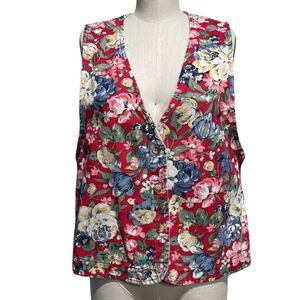 VINTAGE 1980’s Floral Granny Vest Medium